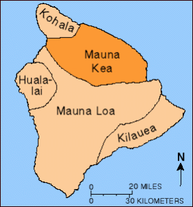 Map of volcano locations