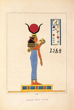 Drawing of Hathor, from Brooklyn Museum
