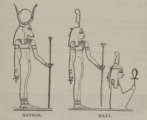 Drawing of Hathor and Maat