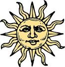 drawing of the sun with a face